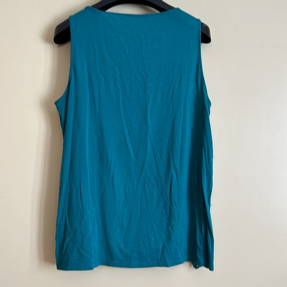 Ricki’s women’s tank top‎ size large teal lace overlay sleeveless - Picture 6 of 8
